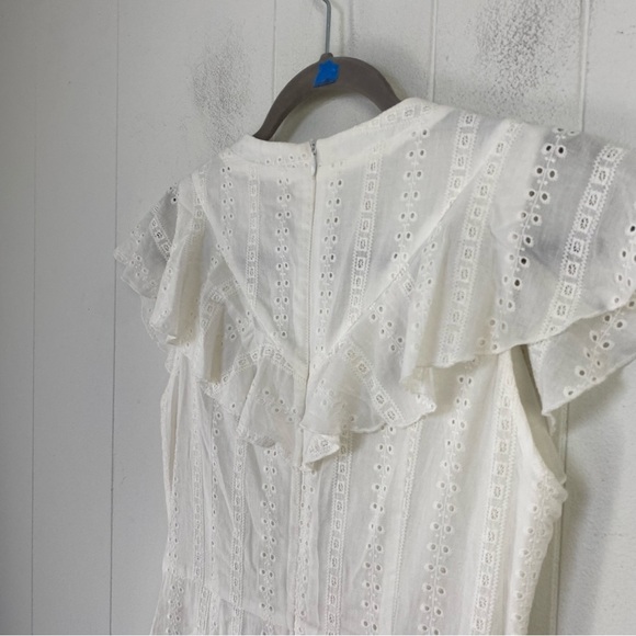 Roolee Mom Dress S Eyelet Lace Knee Length Ruffle Sleeve Nursing Breastfeeding - Picture 13 of 16